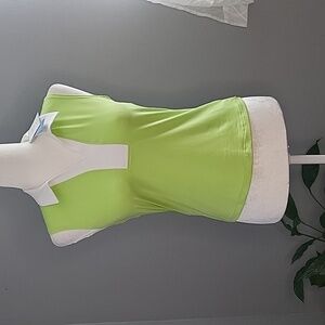 Sigrid Olsen Lime Green Golf Tennis UPF 50 Moisture Wick Quick Dry Top Size XS